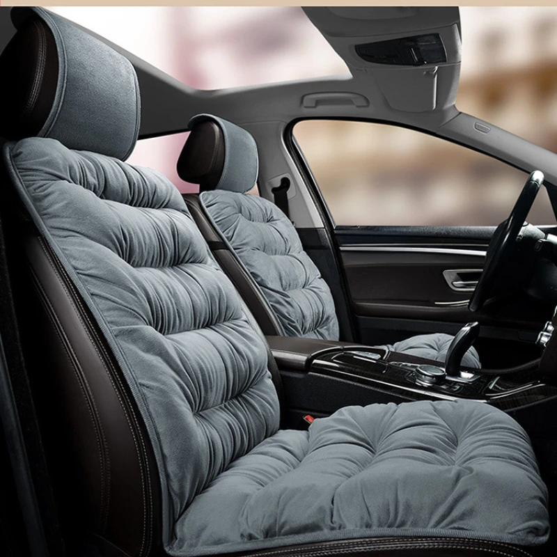 Winter Warm Car Seat Cushion Front Single Seat Rear Seat Cushion Down Plush Butt Cushion Chair Cushion with Backrest