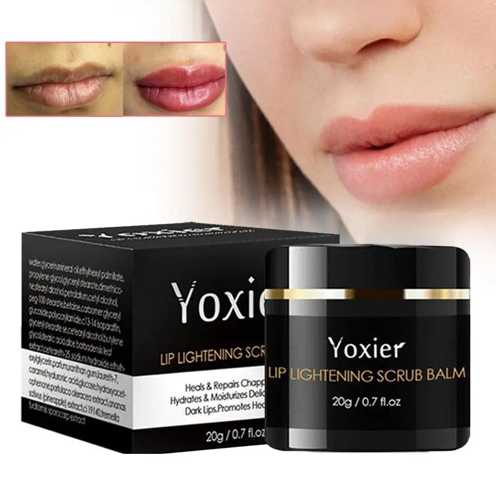 Balsem Scrub Pencerah Bibir untuk Bibir Gelap Menghilangkan Bibir Asap Gelap Perbaikan Pengelupasan Kulit Garis Halus Melembabkan Perawatan Pencerah D3M4