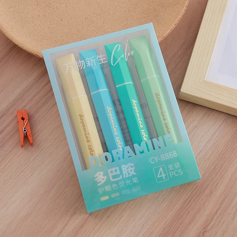 3 Set Highlighter Diamond Pattern Dopamine Glow Student Color Marker Pen Multi-Color Handbook Pen Back To School