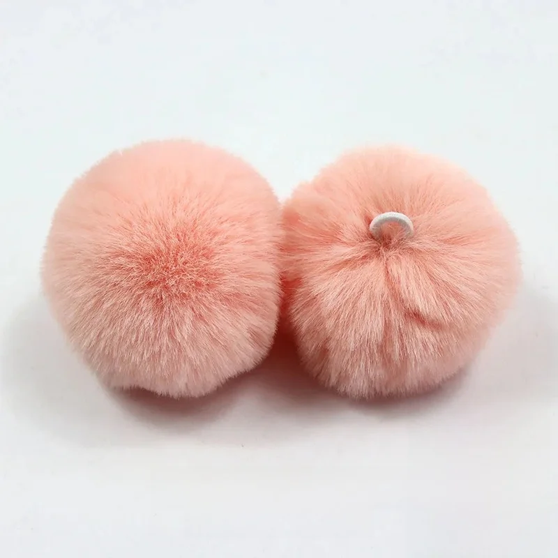 Handmade DIY Rabbit Fur Ball Decorative Accessories for Clothes Shoes Hats Lanyard Bag Ornament Soft Plush Toy Keychain