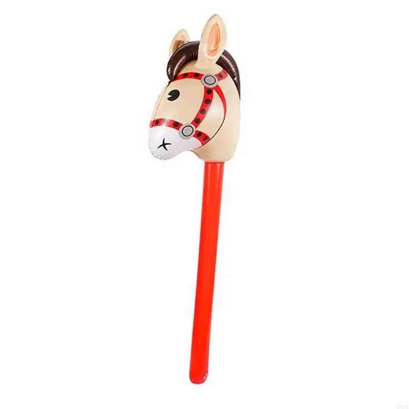 

Inflatable Horse Heads Cowgirl Stick PVC Balloon Outdoor Educational Toys for Children Babies Birthday Gifts