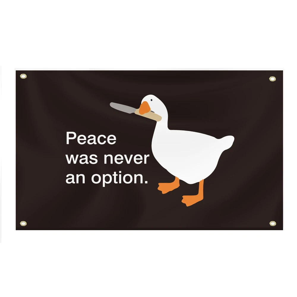 Peace was never an option Funny Flag Party Supplies Yard Signs Home Decor Hanging Poster for College Room Man Cave Welcome