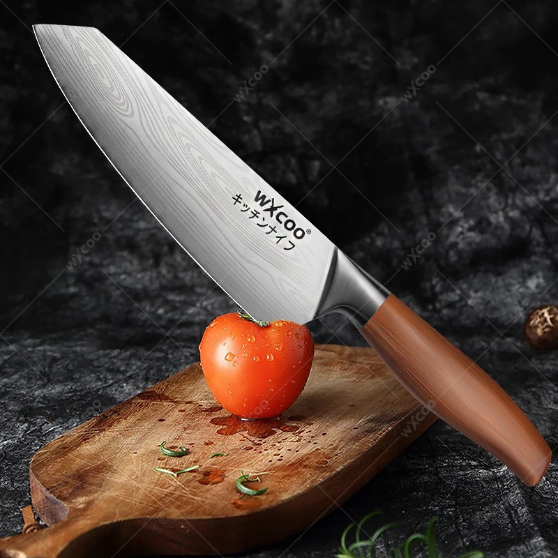 

WXCOO Professional Kitchen Knives Japanese Chef Knife Stainless Steel Cleaver Slicing Knife Hanging Kitchen Magnetic Knife Rack