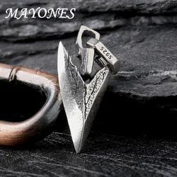 Genuine S925 Sterling Silver Arrow Pendant for Men's Retro Hip Hop Style Design Sense Necklace Thai Silver Jewelry