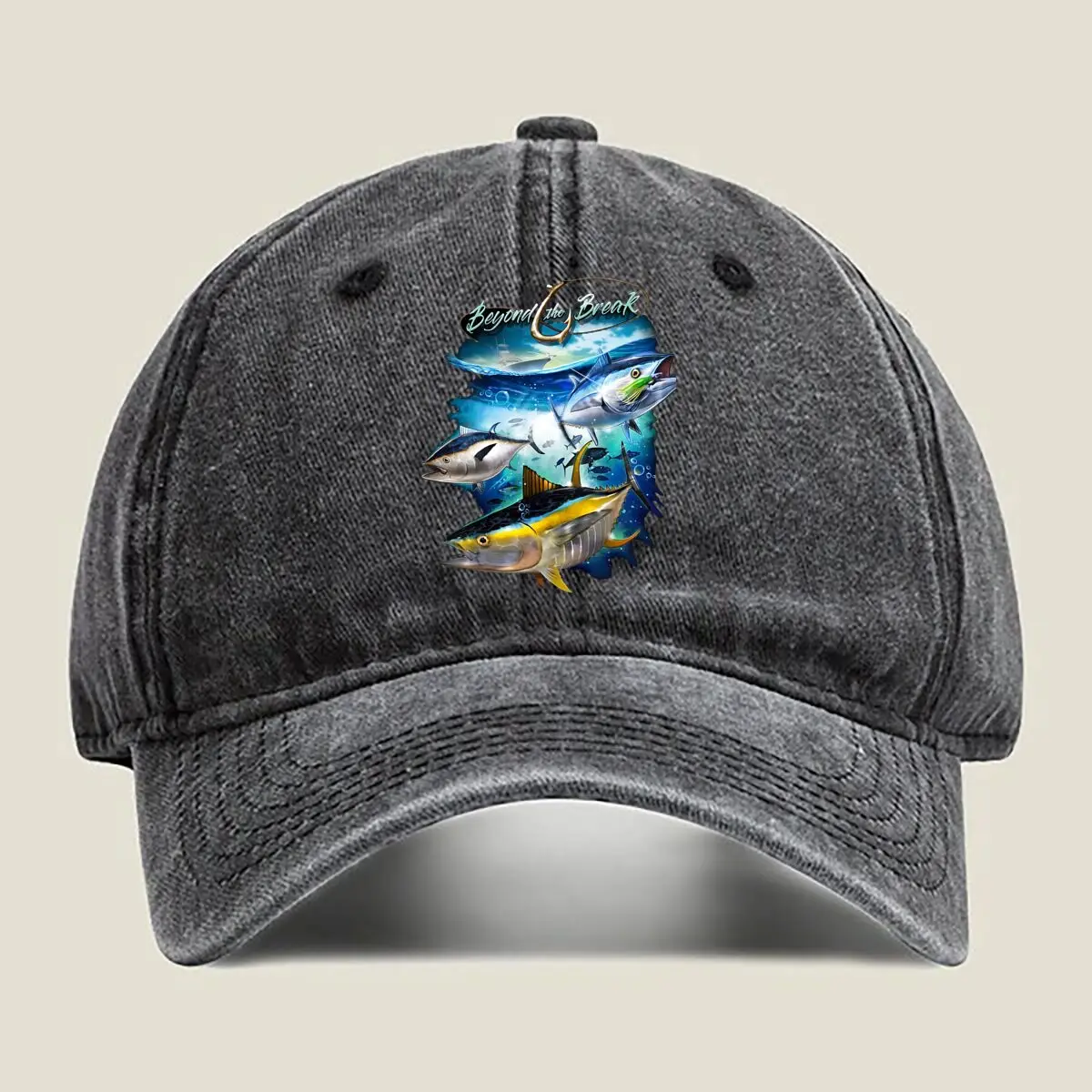 

Рыба - Красочная, Природа, Жирная, Минималистская, Искусство - Тематическая мытая бейсболка