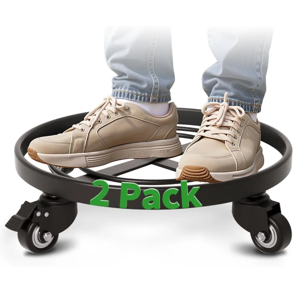 

Heavy Duty Plant Caddy with Wheels 14 Inch Rolling Plant Stand Lockable Casters Indoor Outdoor Planter Dolly Round Pot Mover