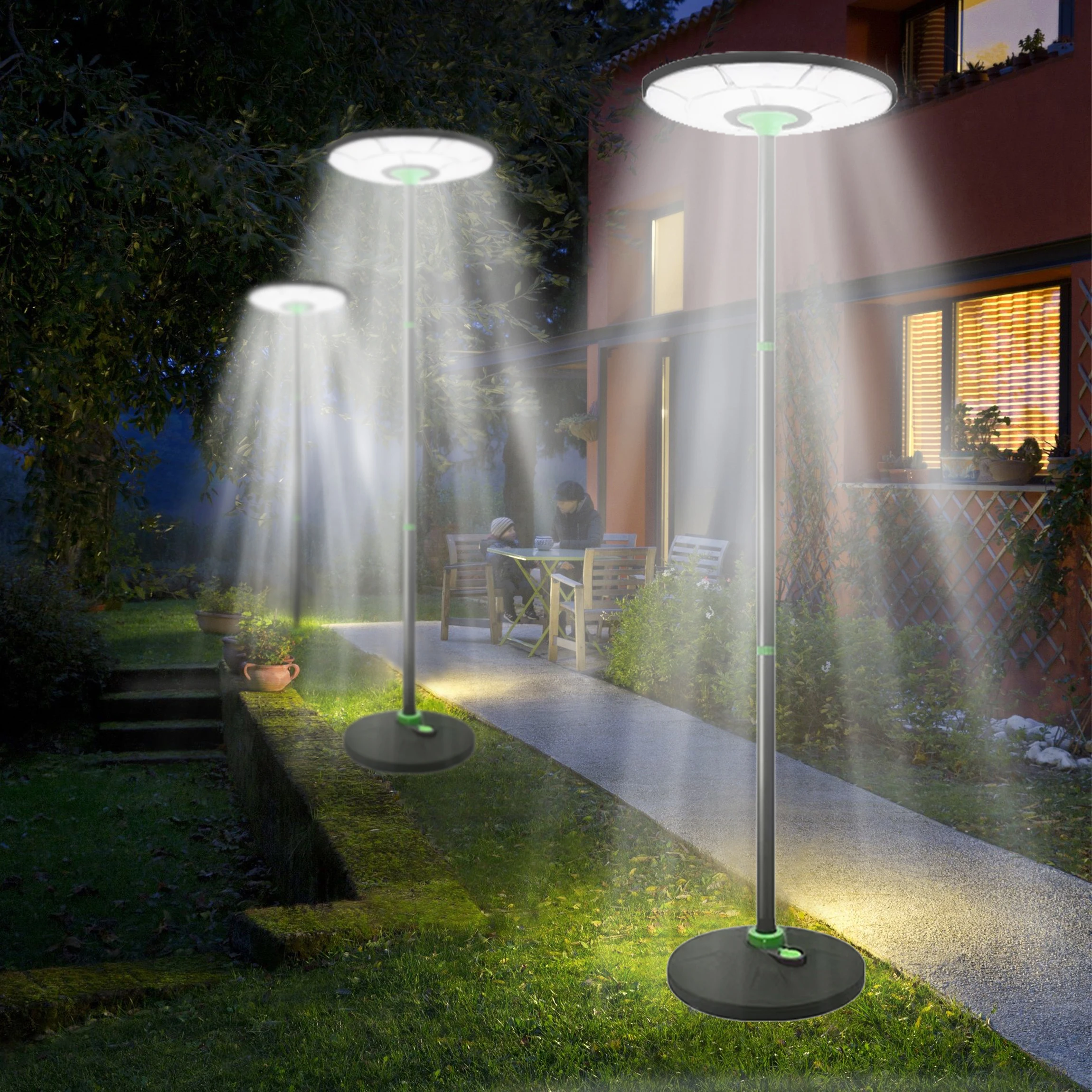 Led Solar Garden Lights Mobile Outdoor Lamp Waterproof Pole Party Portable Lawn Lamps Pathway Landscape Yard Sensor Motion Light