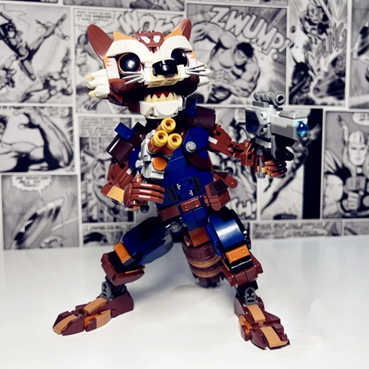 Disney Marvel Guardians Galaxy Rocket Raccoon I AM Groot SUPERHEROES Avengers Model Figurki Klocki Zabawka Prezent Dziecko