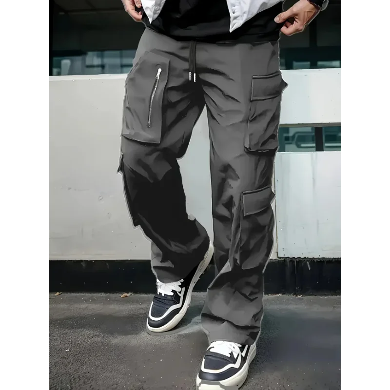 

Men Work Pants Outdoor Multi Pocket Loose Straight Leg Cargo Pants