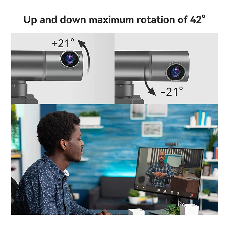 Webcam A93P 2K com sensor inteligente, rastreamento automático AI, controle de gestos, câmera de computador com zoom para conferência de jogos do YouTube