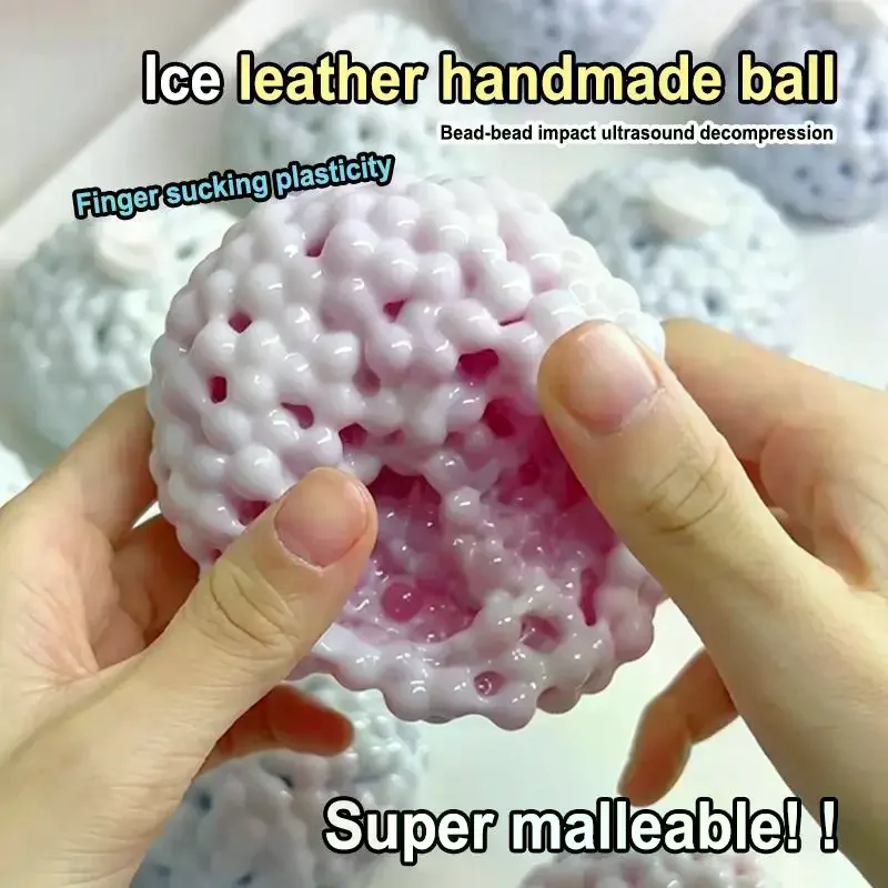 Shapeable Ice Skin Sand Balls With Crinkly Sound Soft Texture For Stress Relief Office Home Relaxation Desktop Squeezing Toy