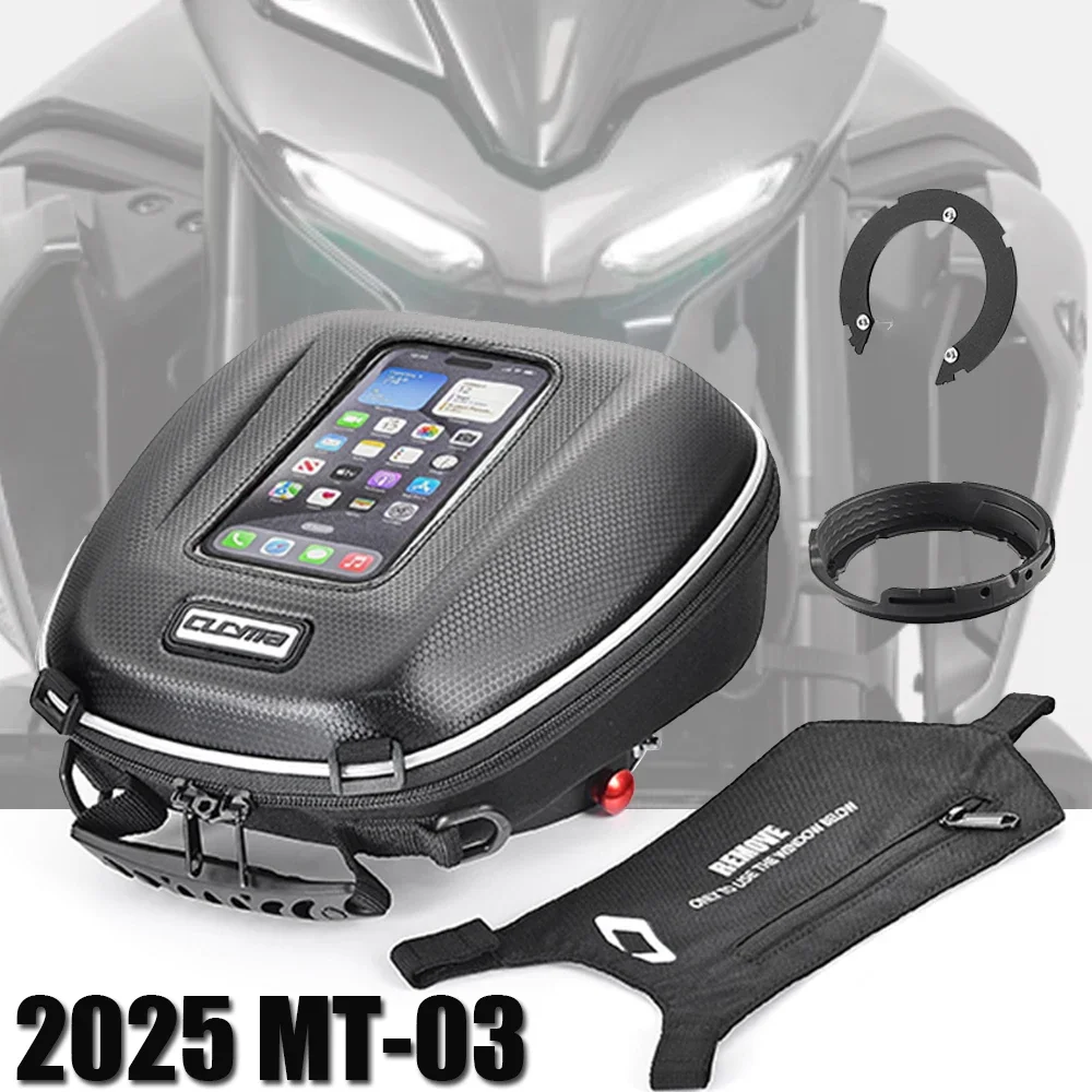 2026 Upgrade Quick‑Lock Tank Bag For YAMAHA MT‑03 MT03 321 Waterproof Touch‑Screen GPS Fuel Luggage With Tank Ring Base Naked Bi