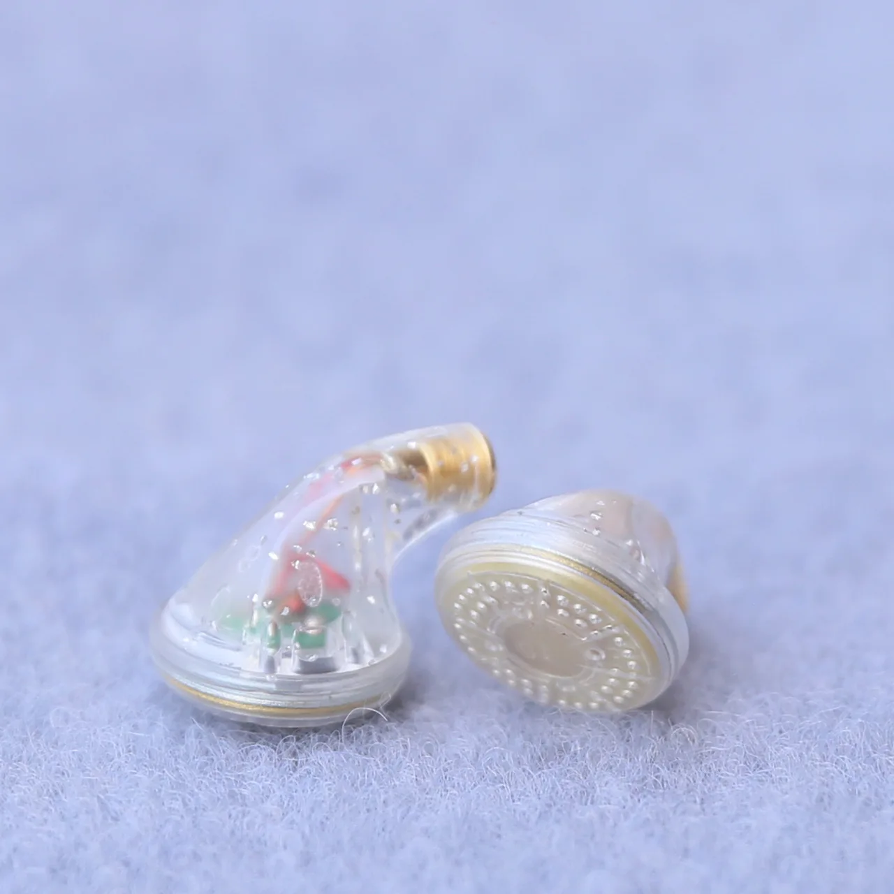 1 Pair Transparent Shell MMCX Earphones Earbuds Titanium / LCP Diaphragm Heavy Bass MMCX Headphones