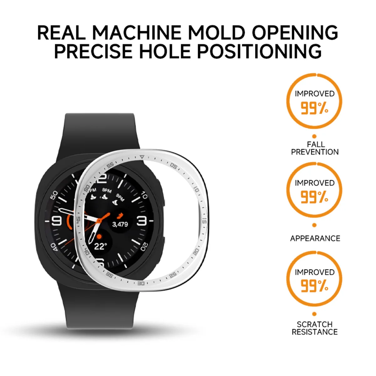 Hollow Cover for Samsung Galaxy Watch 9 40mm 44mm Protector Hard PC Bumper Scale Shell Cover for Galaxy Watch 8 44mm 40mm Cases
