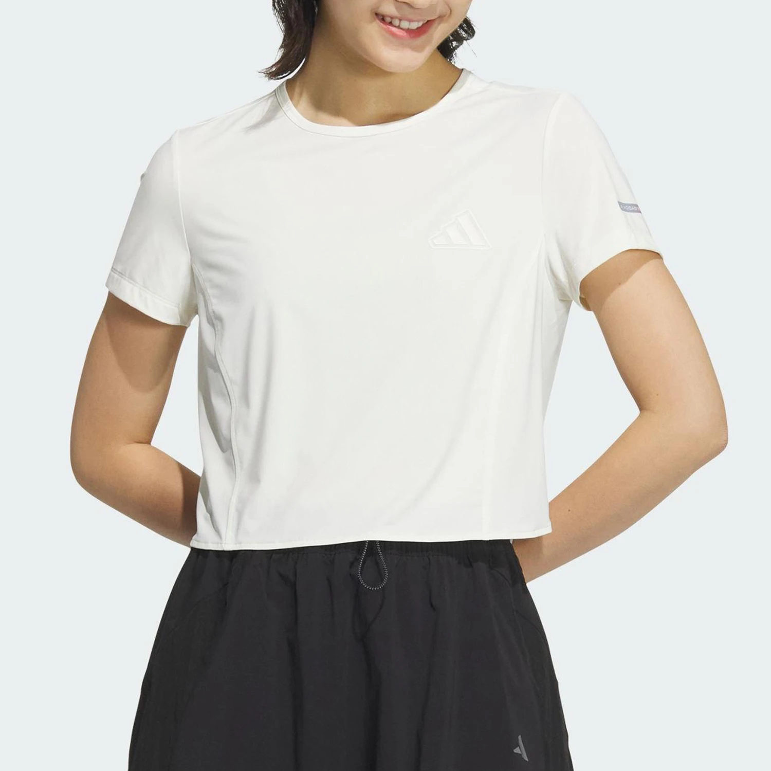 

Adidas genuine 2025 Summer Women's Cropped Knit Casual T-shirt JN0702