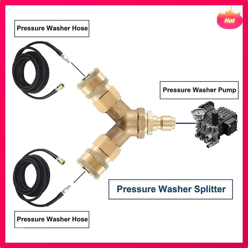 Tee Spliter Adapter With 3/8 Inch Quick Release Connector For High Pressure Washer