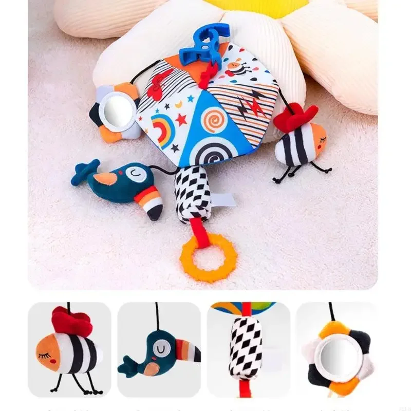 Accessorio musicale per passeggino in peluche con materiali testati per sicurezza e gioco sensoriale per bambini 15UB