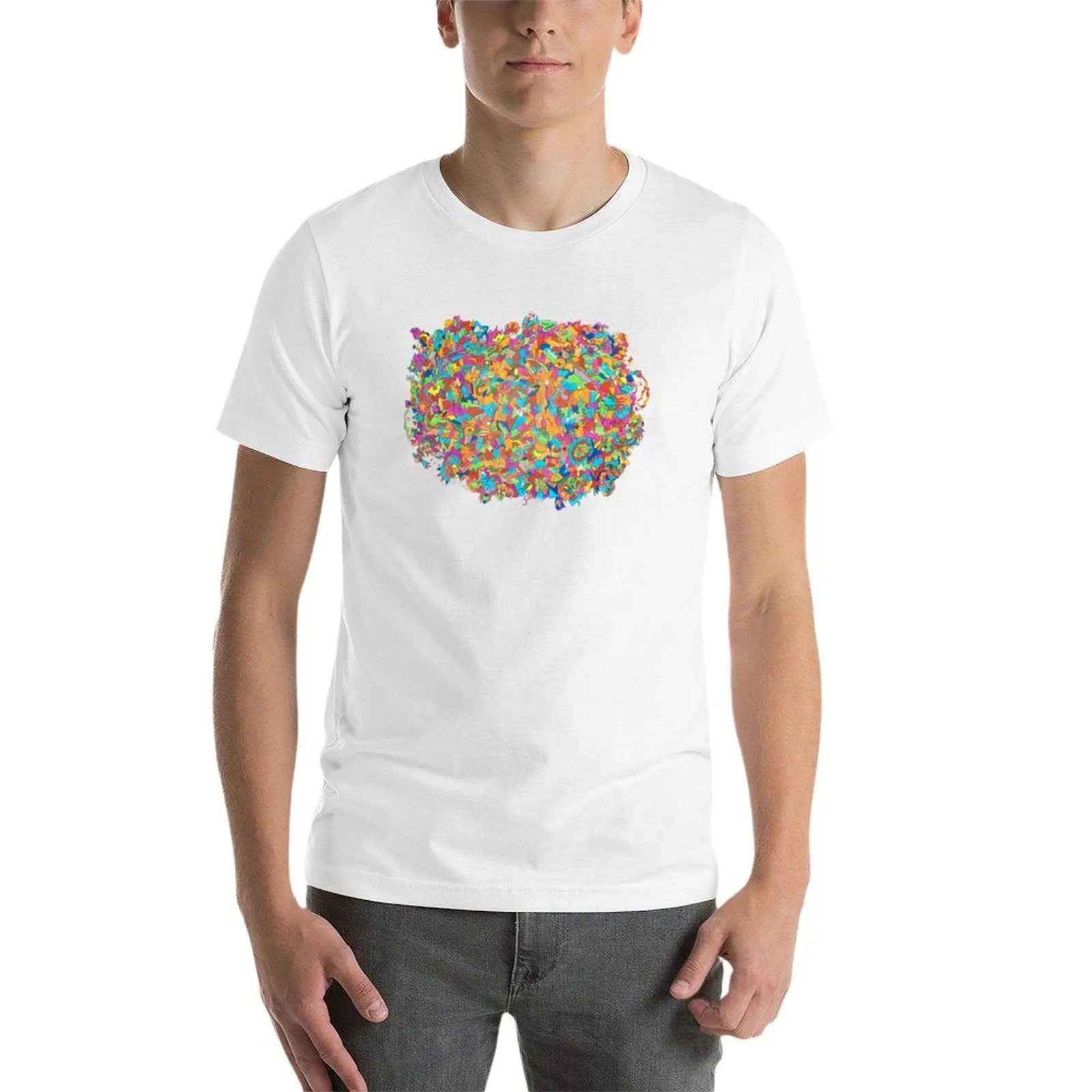 التخليل عبر المكاني-تيار سلسلة الوعي تي شيرت تي شيرت للرجل القطن مضحك رجل التي شيرت تي شيرت #4