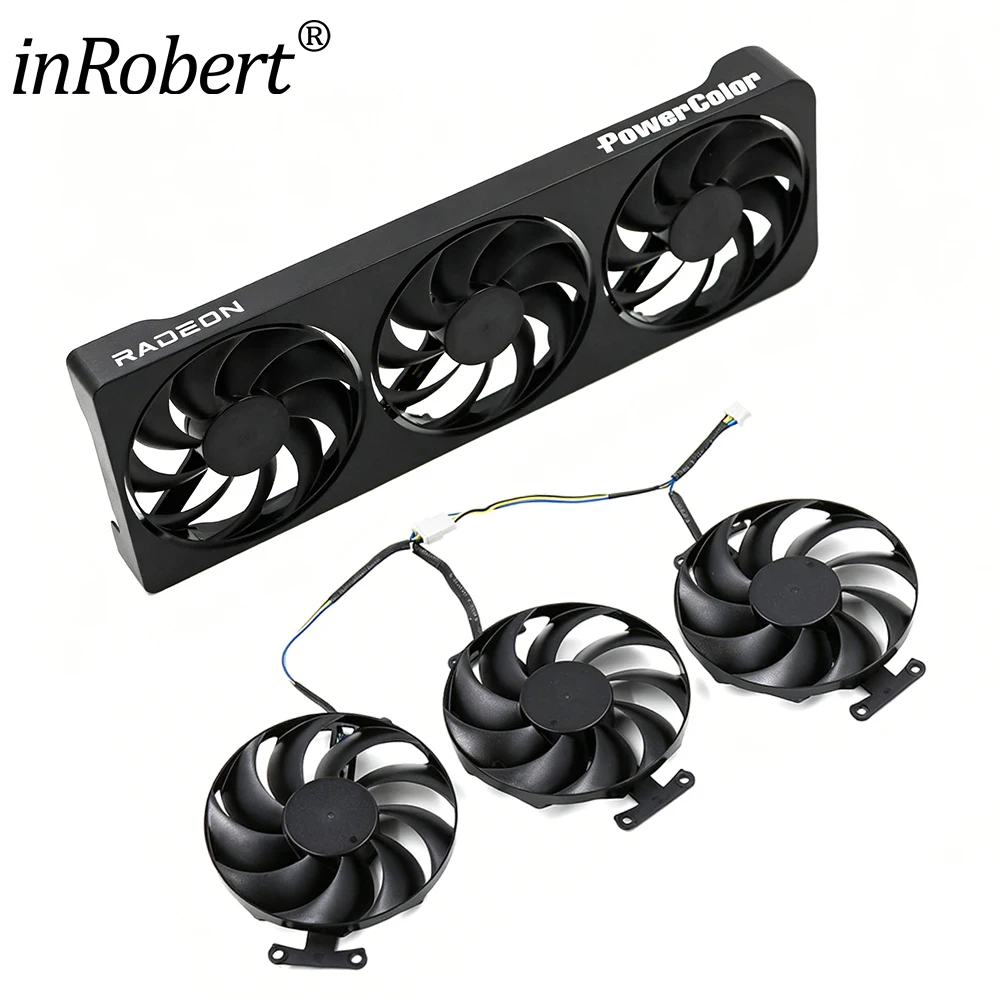 

Ф ​ Вентилятор для замены видеокарты PowerColor RX 9060XT 9070 9070GRE 9070XT REAPE T129215BU с корпусом