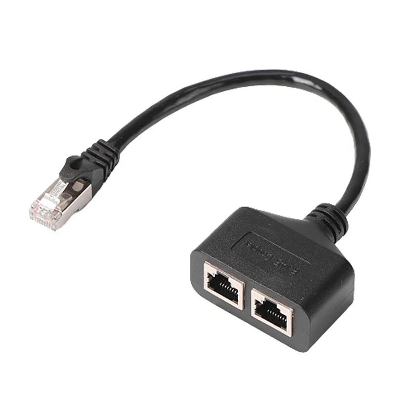 1pc Ethernet Splitter RJ45 1 Male to 2 Female LAN Ethernet Cable Splitter Cable Ethernet Socket Connector Extension Cable