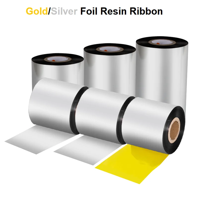 Shiny Gold Foil Resin Ribbon 110mmX300M Gift Bag/Fabric Ribbon/Card/Stamp/Glossy Label Printing Thermal Transfer Inked Ribbons