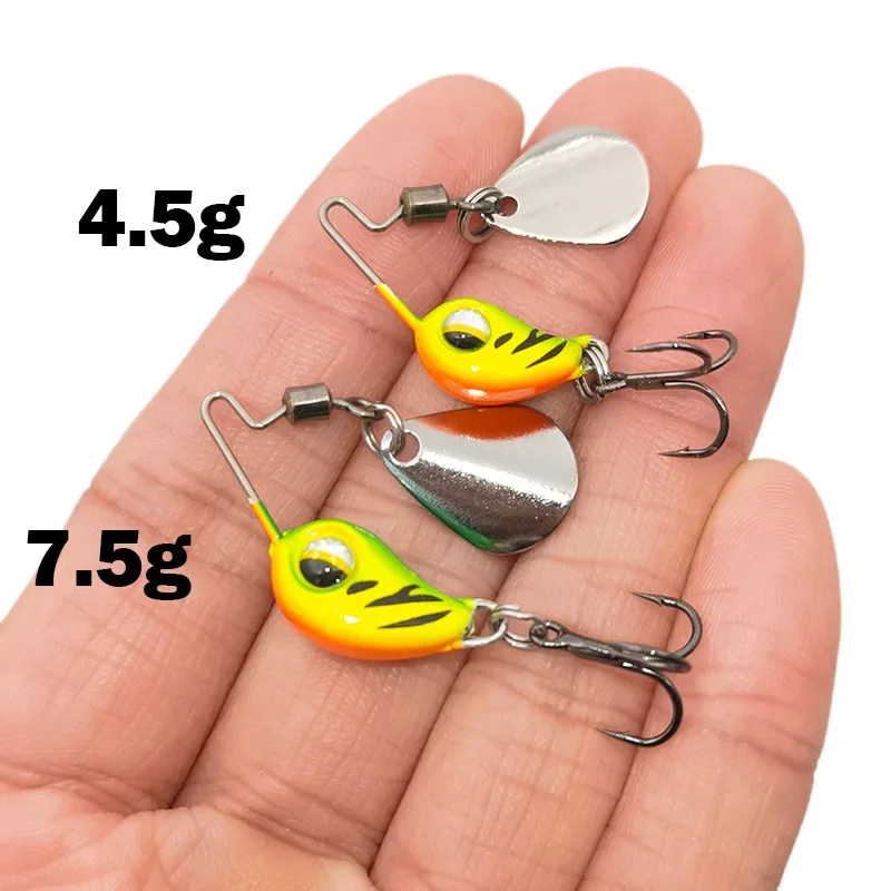 OUTKIT New 4.5g/7.5g Metal VIB Micro Fishing Lure Spinner Sinking Rotating Spoon Pin Crankbait Sequins Baits Fishing Tackle