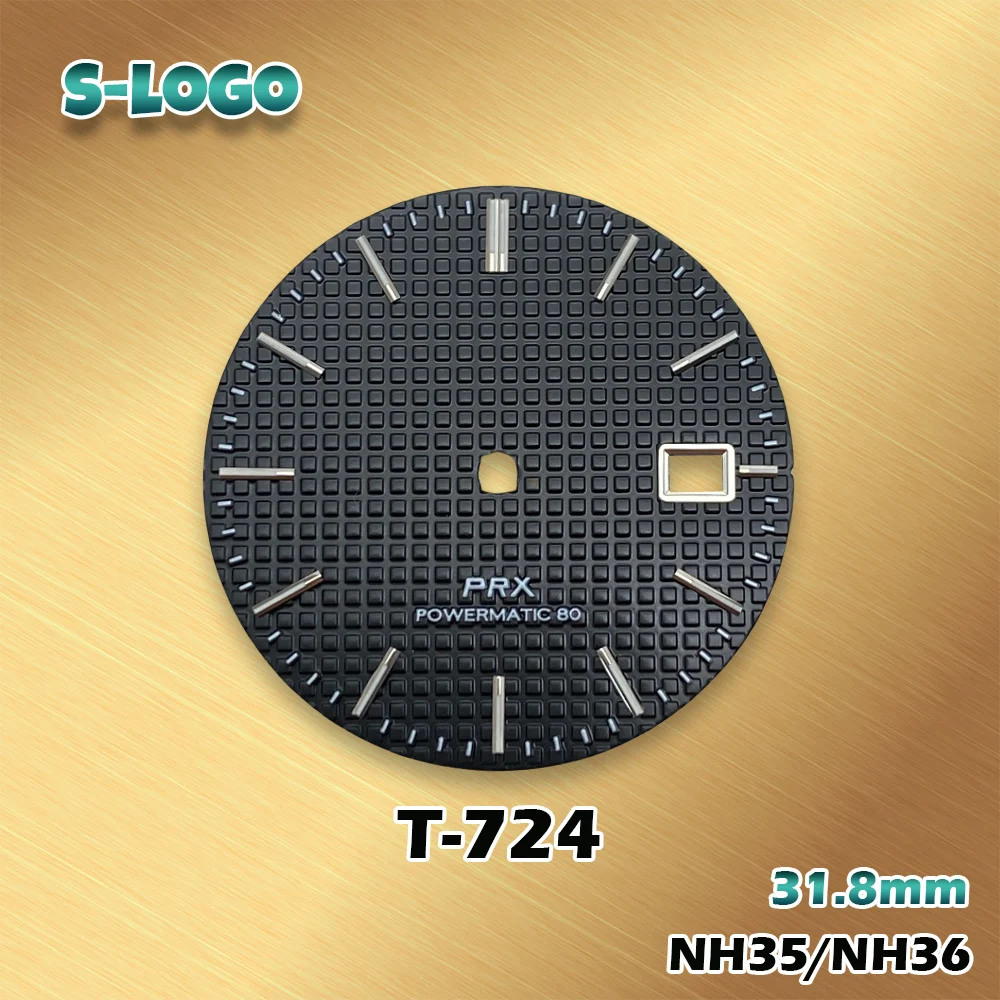حركة NH35/NH36 - 31.8 ملم 3D S Logo قرص عربي طراز PRX |   ملحقات تعديل الساعة الرائعة من AP