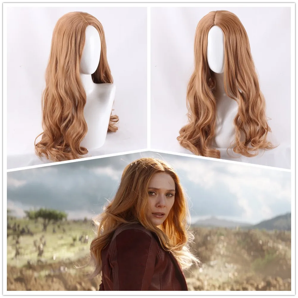 

Wanda Django Maximoff Scarlet Witch Wigs Cosplay 65cm Wavy Long Synthetic Hair