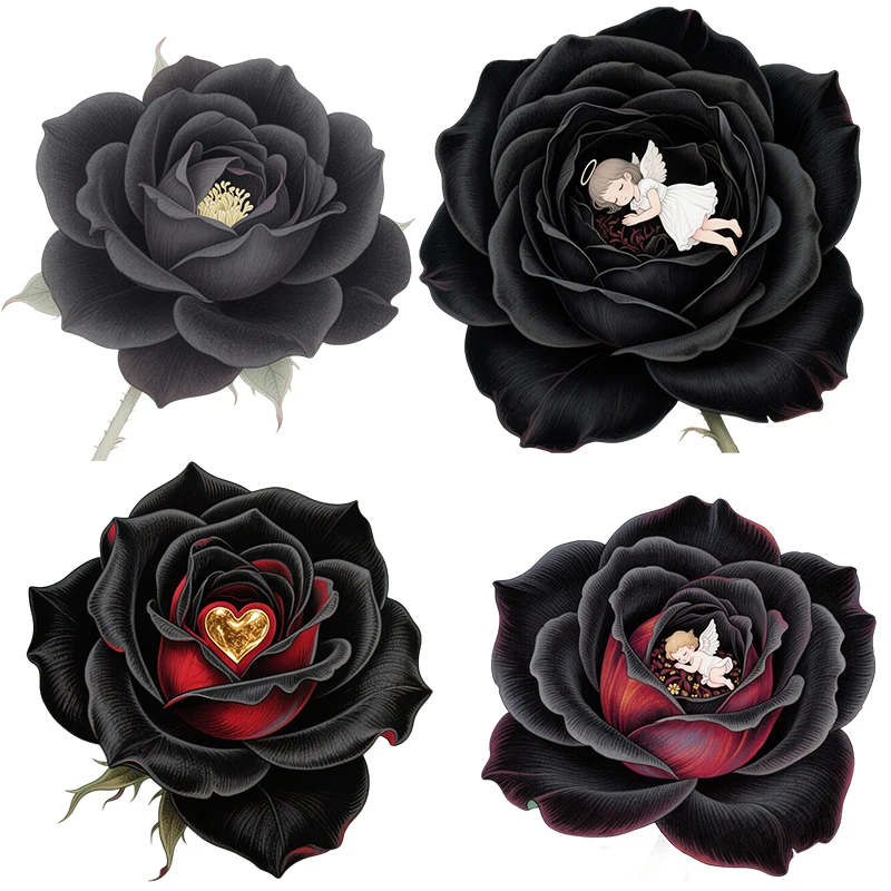 Three Ratels CAA52 Black Rose art wall stickers for home decoration Personalized car decals waterproof