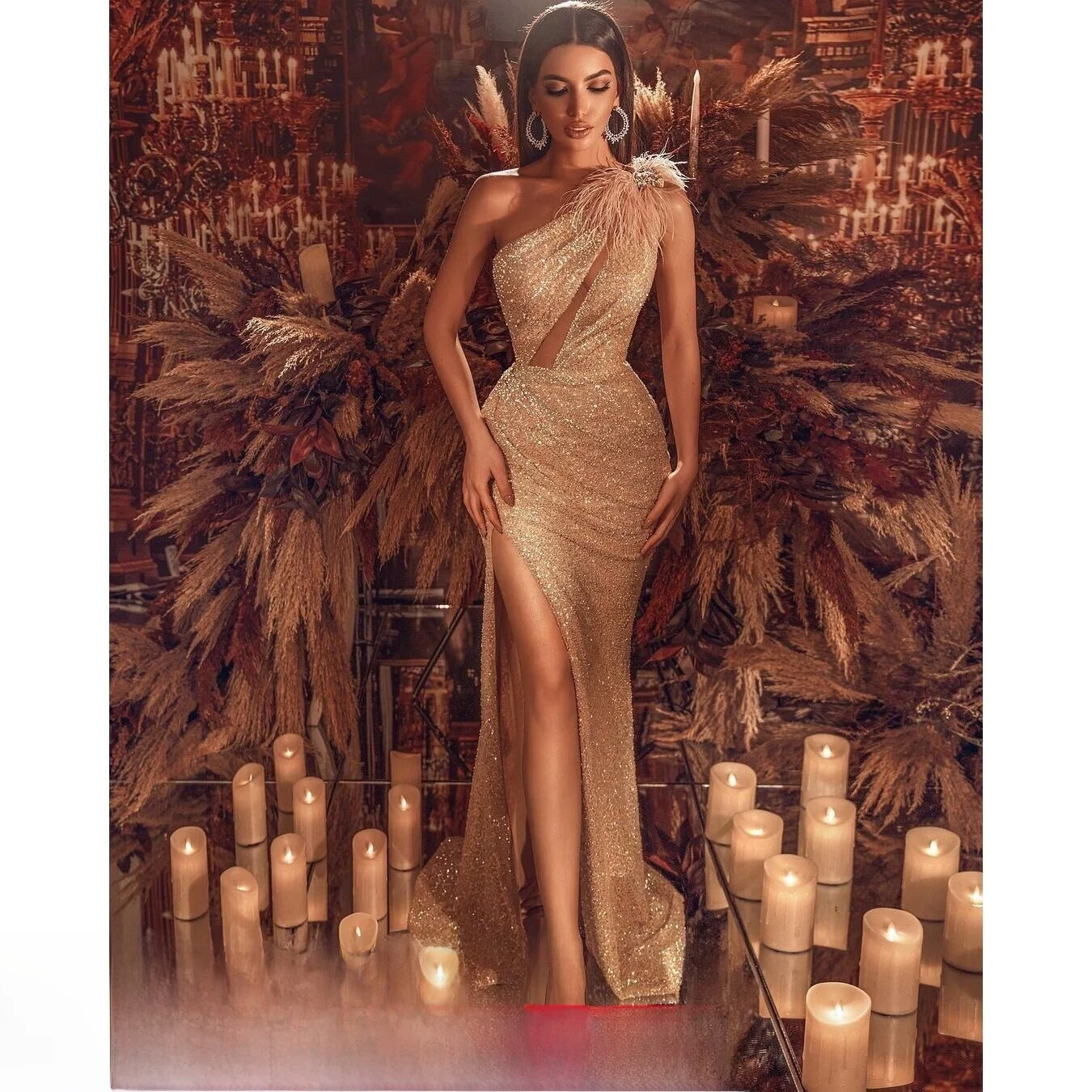 

Осень 2022, женское свадебное платье на одно плечо с блестками, блестящее платье для невест 8-25 лет, весна-лето-осень