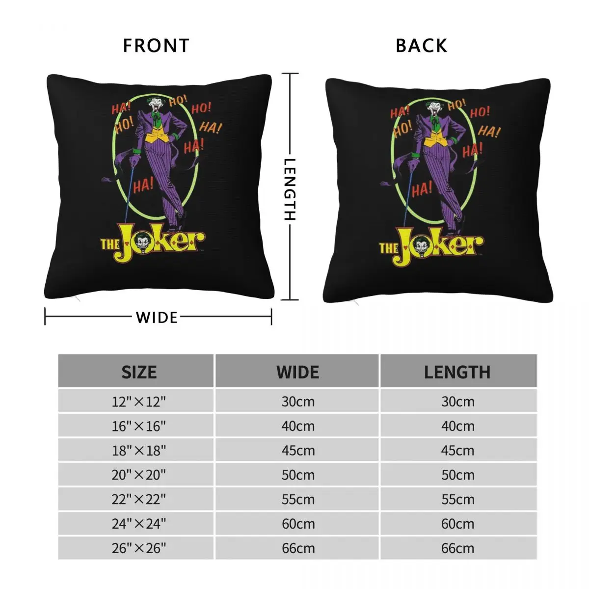 Joker Film Square Pillowcase Polyester Linen Velvet Pattern Zip Decorative Pillow Case Car Cushion Cover