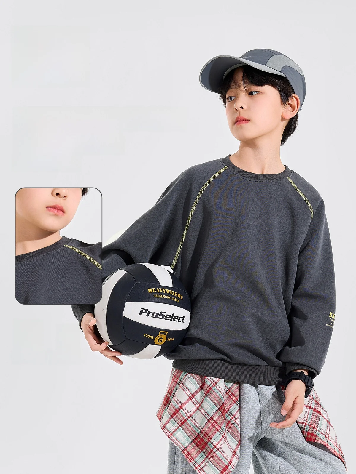 Wear-Resistant Long Sleeve Sweatshirt for Boys Loose Base Layer Children's Casual Cotton Polyester Blend Autumn New Style
