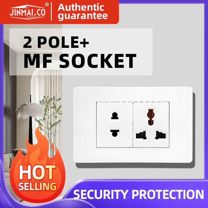 

jinmai 2/3/5 hole Multifunctional socket Type 118,Universal wall switch socket White, suitable for kitchen and living room