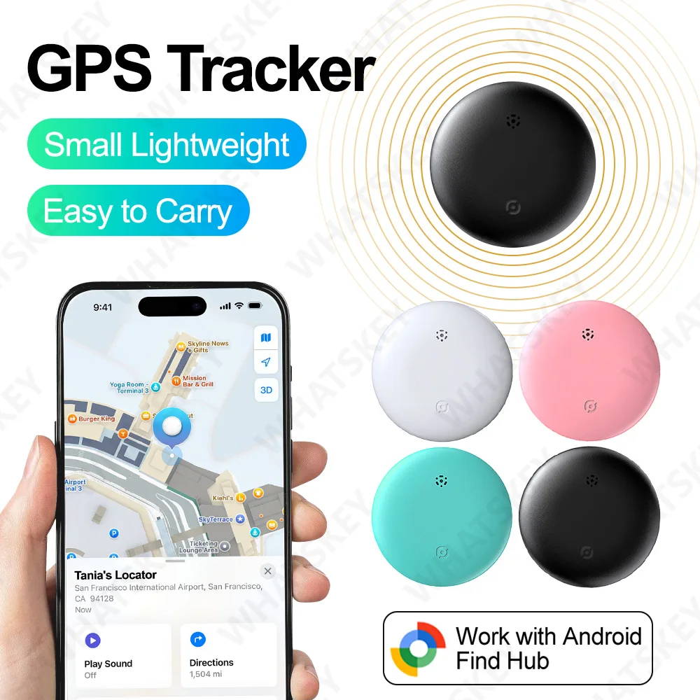 1-2 PCS Android Anti-Loss Tracker Work with Google Find Hub Waterproof Bluetooth Smart Tag Locator for Key Wallet Remote Tracker
