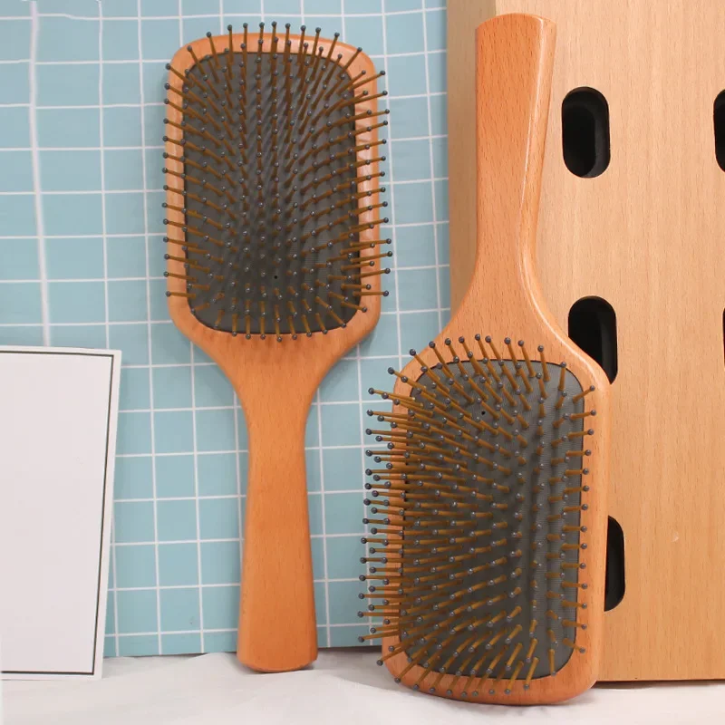 

Wood Comb Healthy Paddle Cushion Hair Loss Massage Brush Hair Brushes Combs Scalp Professional Bamboo Comb Hair Care Healthy 1PC