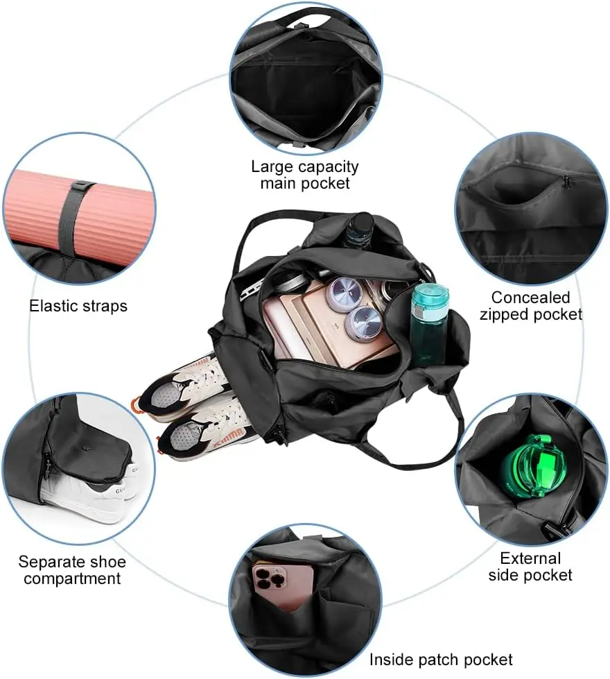 

Yoga Mat Bag, Sport Gym Bag Womens, Lightweight Yoga Bag with Yoga , with Shoes Compartment and Wet Pocket