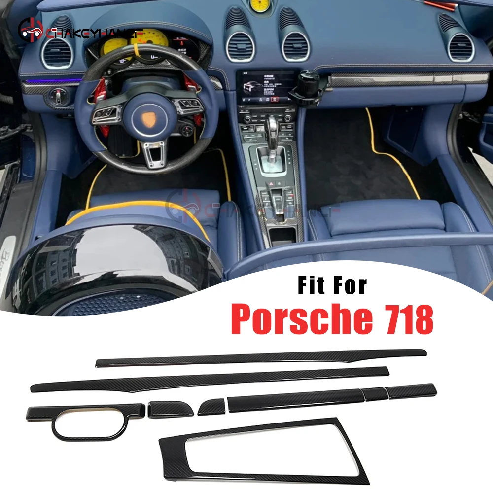 

Carbon Fiber Center Console Gear Shift Panel Door Panel Cover Trim Interior accessories for Porsche 911 982 718 Boxster Cayman
