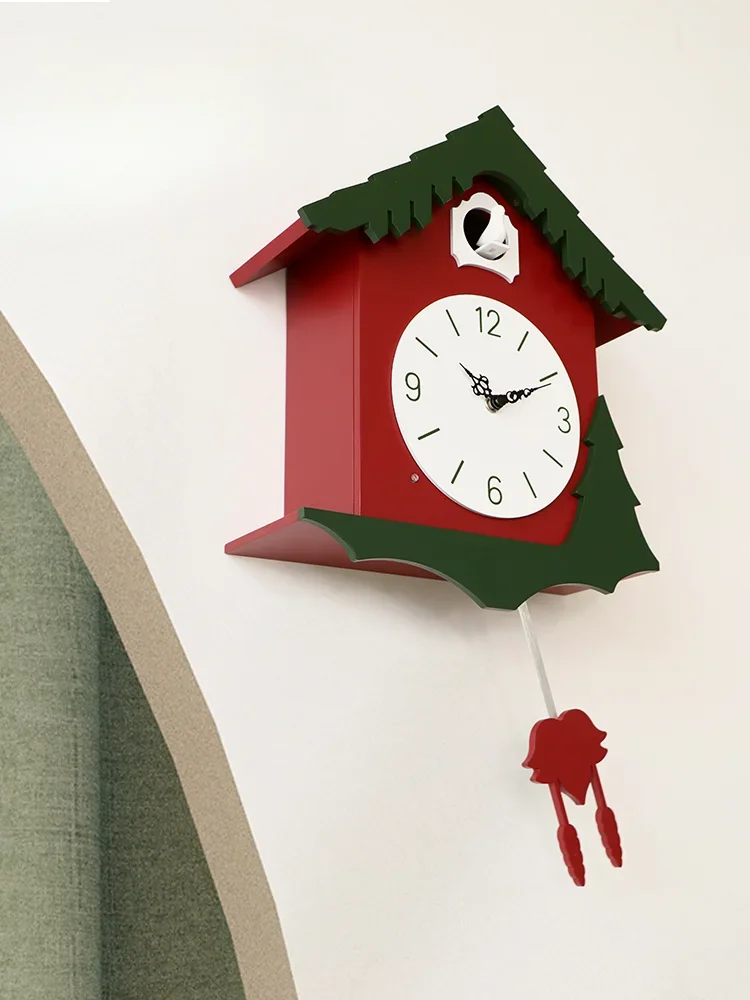 Children's cuckoo wall clock living room creative pendulum clock decoration quartz home