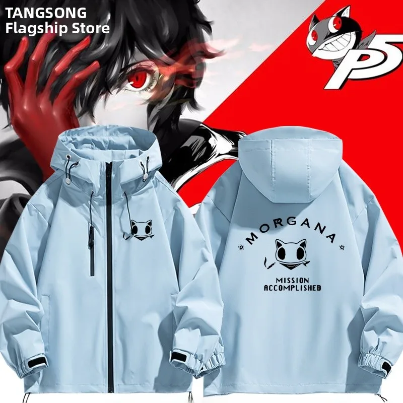 

Куртка ex P5 Godd Persona 5 Moe Rain Lotus, осенне-зимняя, ветрозащитная, с длинными рукавами, с капюшоном, на молнии