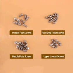 100 PCS Screws, Needle Plate , Feed Dog Teeth , Presser Foot , Upper Looper Screws Fit for Brother Juki Singer
