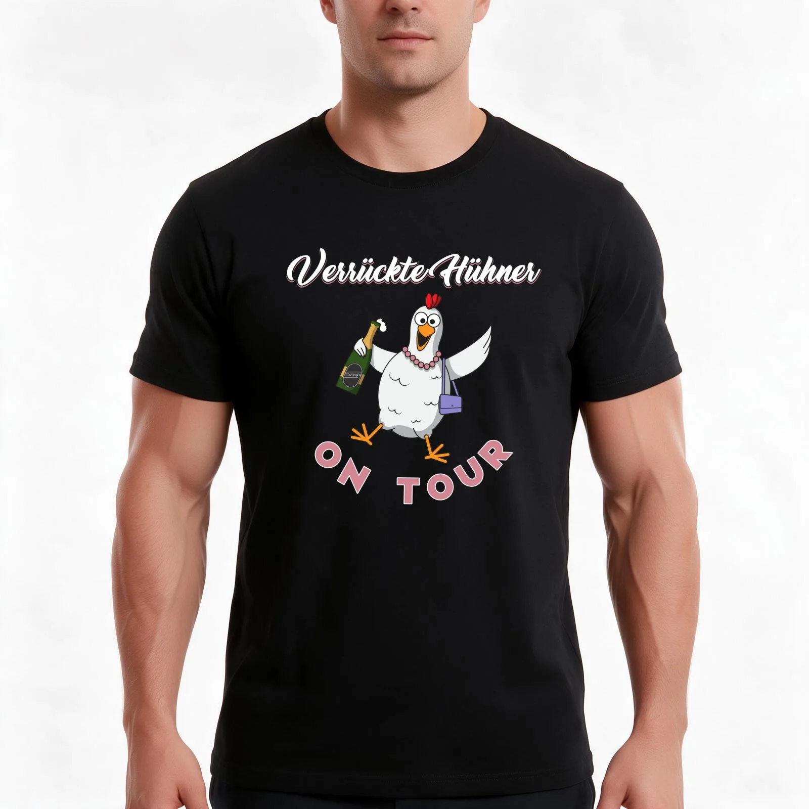 Crazy Chickens on Tour - Funny Hen Party Gift T-Shirt Summer Casual Cotton Tee Oversized Streetwear Tops Unisex Men Women