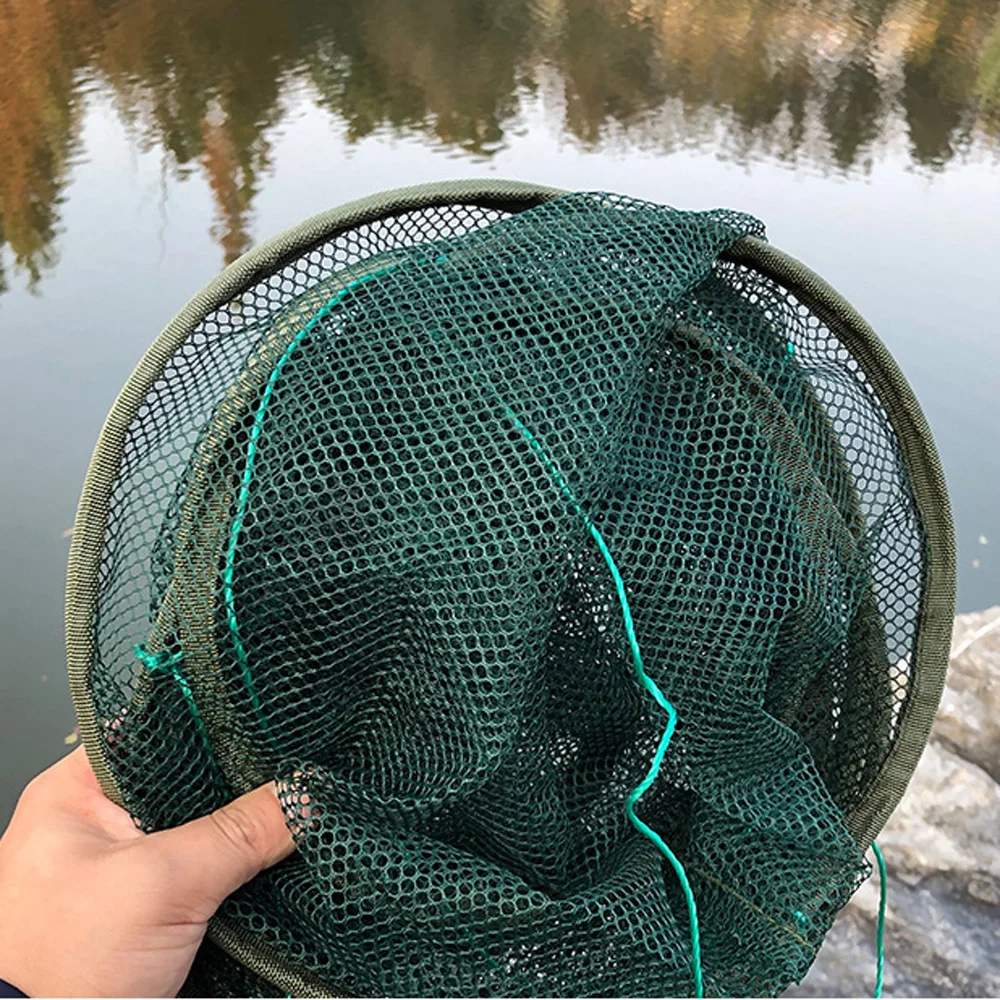 Neues faltbares Fischernetz 80/100 cm – Handwurfnetz mit lockerem Rand zum Fangen von Fischen, Garnelen, Krabben, Kleinfischen & Hummern – Krabbennetze – Detail 4