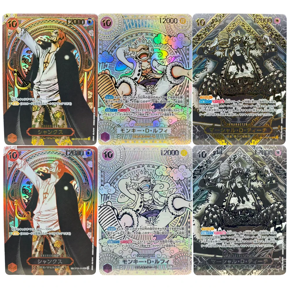 ONE PIECE Sammelkarten Monkey D. Ruffy Marshall·D·Teach Shanks JPN DIY Hochwertiges, selbstgemachtes Spiel Anime-Karten Geschenkspielzeug
