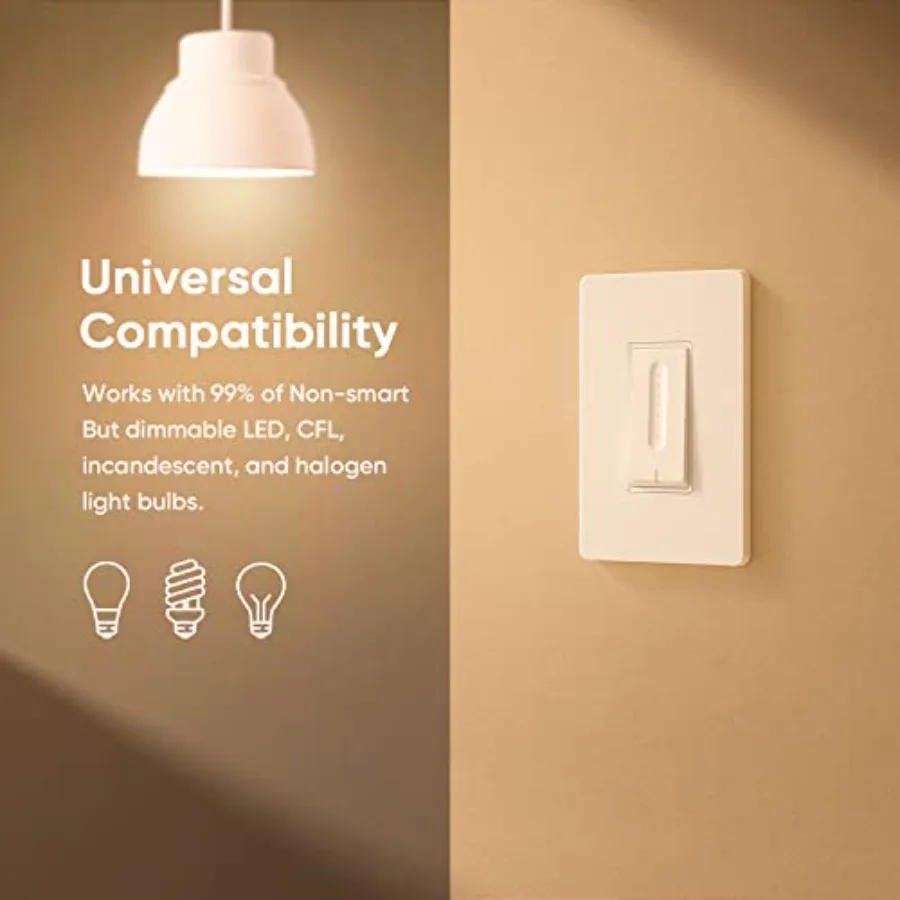 Smart Dimmer Switch 4 Pack, Single Pole Smart Switch Works with Alexa and Google Home, Neutral Wire Required, 2.4GHz WiFi Dimme - view 4