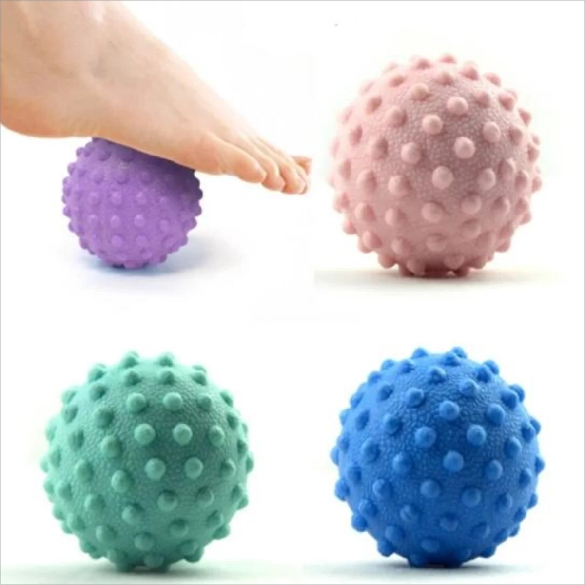 „Durable TPE Spiky Massage Ball Trigger Point Sport Fitness Hand Foot Pain Relief Plantar Fasciitis Reliever Hedgehog 4.5cm Ball