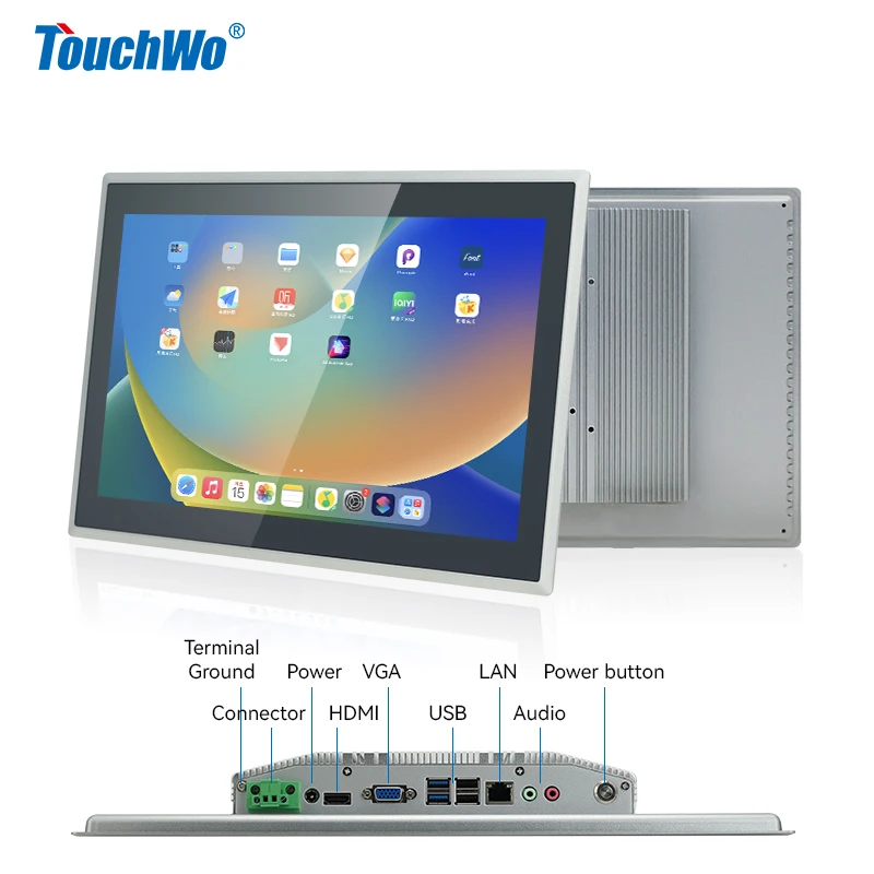 Fully Enclosed Fanless Industrial Touchscreen Panel PC Embedded All-in-One Computer   Industrial HMI For Automation Control