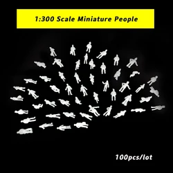 100pcs 1:300 Scale Diorama People Model Miniature Plastic Unpainted Figures DIY Sand Table Architecture Building Layout Scene