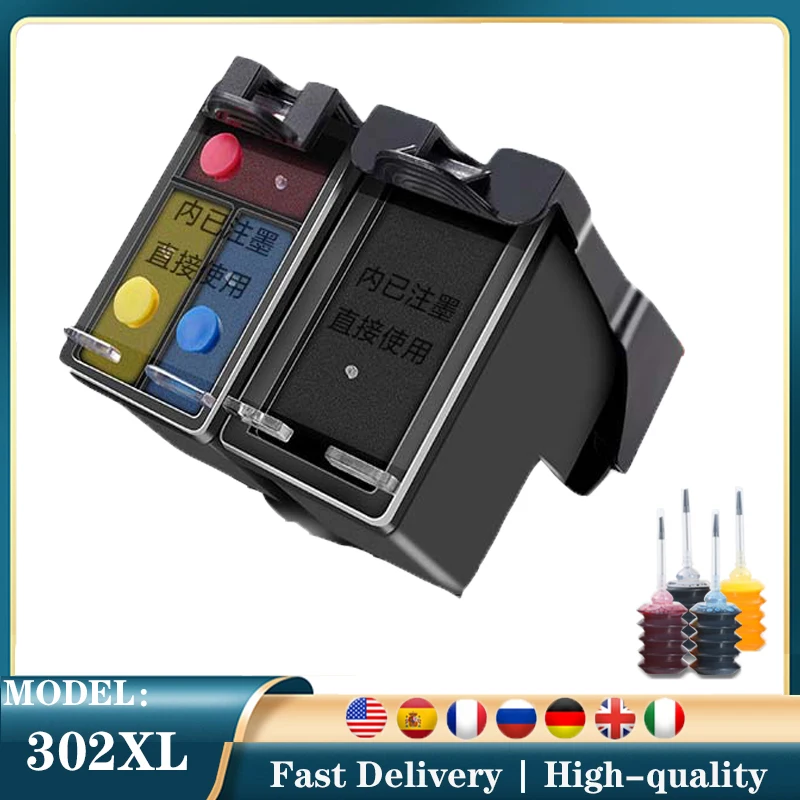 

302XL Ink Cartridge Compatible For HP 302XL 302 Deskjet 1110 1111 1112 Envy 4520 4521 4522 4523 4524 4526 4526 4527 4528 printer