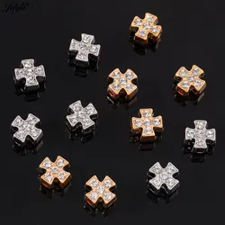 15pcs/lot Lowest Price Zircon Cross Beads 8mm Spacers Beads For Jewelry Making Accessories DIY Bracelets Needlework Supplies