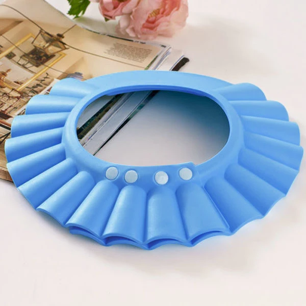 

Pink Adjustable Ultra-Light Eva Waterproof Baby Shower Bathing Cap Prevents Shampoo Eye Irritation Bath Shower Cap